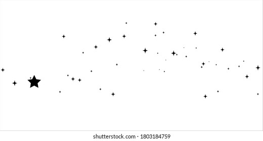 Resumen del vector estrella de tiro - estrella de tiro negro con elegante estrella en fondo blanco - Meteoroide, cometa, asteroide, estrellas