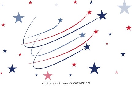 Estrelas Fotográficas Abstratas Com Trilhas De Movimento Dinâmico Em Fundo Branco