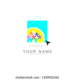 Abstract shop logo, design concept, emblem, icon, logotype element for template.