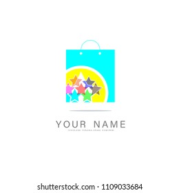 Abstract shop logo, design concept, emblem, icon, logotype element for template.