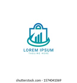 Abstract shop logo, design concept, emblem, icon, flat logotype element for template