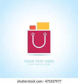 Abstract shop logo, design concept, emblem, icon, flat logotype element for template.