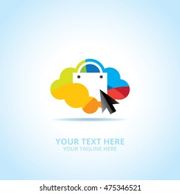 Abstract shop logo, design concept, emblem, icon, flat logotype element for template.