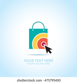 Abstract shop logo, design concept, emblem, icon, flat logotype element for template.