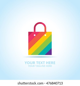 Abstract shop logo, design concept, emblem, icon, flat logotype element for template.