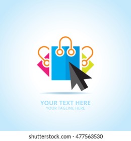 Abstract shop logo, design concept, emblem, icon, flat logotype element for template.