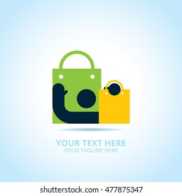 Abstract shop logo, design concept, emblem, icon, flat logotype element for template.