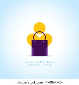 Abstract shop logo, design concept, emblem, icon, flat logotype element for template.