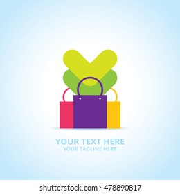 Abstract shop logo, design concept, emblem, icon, flat logotype element for template.