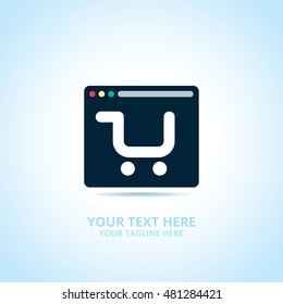 Abstract shop logo, design concept, emblem, icon, flat logotype element for template.
