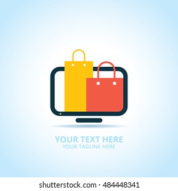 Abstract shop logo, design concept, emblem, icon, flat logotype element for template.
