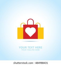 Abstract shop logo, design concept, emblem, icon, flat logotype element for template.
