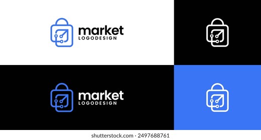Abstract shop logo design,shopping bag icon design