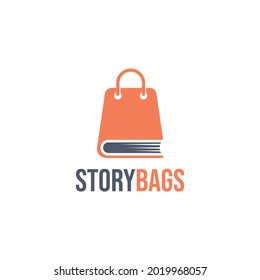 Abstract Shopping bag and Book Logo Design template illustration