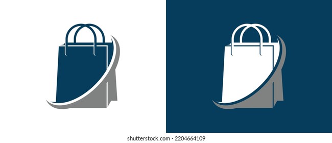 Abstract Shopping Bag Sign Symbol Icon Vector. Modern Shop Bag Silhouette Design