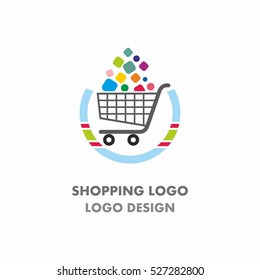 Abstract Shopping Cart Logo Colorful Square Stock Vector (Royalty Free ...