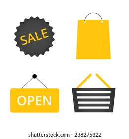 Abstract shopping icon set. Vector illustration.
