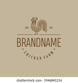 Rooster Logo Template Design Vintage Vektor, Emblem, Design Konzept. Illustrationsstock für das Logo von Kreativhühnern	