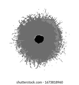 Imagen abstracta de la pared, yeso gris roto sobre fondo blanco, ilustración vectorial