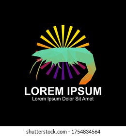 Abstract shrimp Logo. Animal Logo Design Template