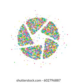 Abstract shutter camera splash multicolored circles. Vector illustration.
