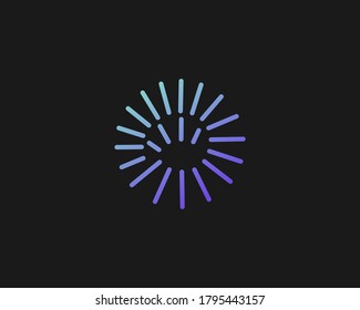 Abstract shutter circle from colorful lines logo icon design modern minimal style illustration. Creative eye galaxy security optical photo video vector logotype.