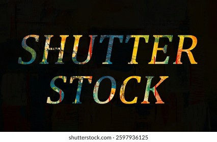 Abstract Shutter Stock Text Effect Design Black Background