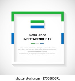 Abstrakte Darstellung der Quadratbilderlage in Sierra Leone. Moderner Landrahmen mit Text für den Unabhängigkeitstag Sierra Leones
