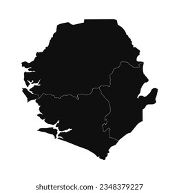 Abstract Sierra Leone Silhouette Detailed Map, can be used for business designs, presentation designs or any suitable designs.