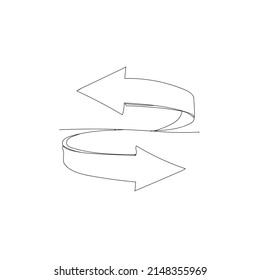 abstract sign arrow .Continuous line drawing . Illustration icon vector