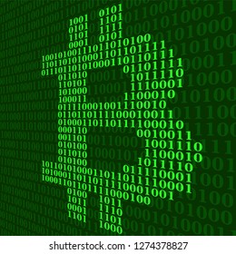 Abstract sign bitcoin of binary code, technology logo