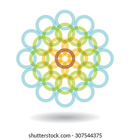 Abstract sign with color circle, template for your design