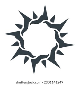 Abstract sign of crown of thorns or sun