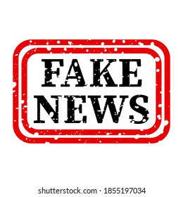 Abstract sign fake news, text black with red on a white background. Design vector illustration