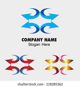 Abstract sign and icon with arrow
