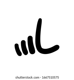 Abstract sign of The Loser Hand. Isolated Vector Illustration