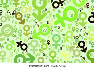 Abstract sign of male or female illustrations background. Cartoon style vector.