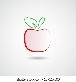 Abstract sign of red apple. eps10