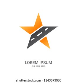 Abstract sign of the Road Star. Vector Illustration