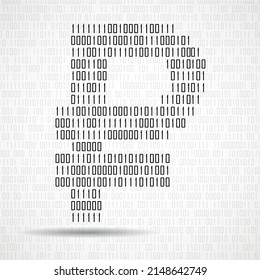Abstract sign ruble of binary code isolated on white background, technology logo. Vector illustration