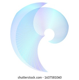 Abstract sign. Semicircle flat icon. Half round many lines image. Vector illustration eps 10 logo for web design, mobile & infographic. Black & rainbow tone pattern isolated on white background.