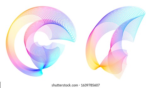 Abstract sign. Semicircle flat icon. Half round many lines image. Vector illustration eps 10 logo for web design, mobile & infographic. Black & rainbow tone pattern isolated on white background.