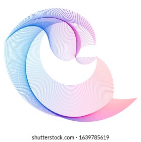 Abstract sign. Semicircle flat icon. Half round many lines image. Vector illustration eps 10 logo for web design, mobile & infographic. Black & rainbow tone pattern isolated on white background.