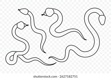 Abstract sign snake. Snake icon symbol collection. Line art vector illustration