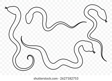 Abstract sign snake. Snake icon symbol collection. Line art vector illustration