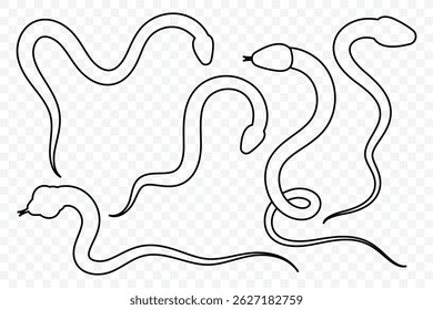 Abstract sign snake. Snake icon symbol collection. Line art vector illustration