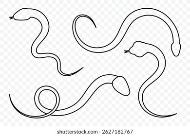 Abstract sign snake. Snake icon symbol collection. Line art vector illustration
