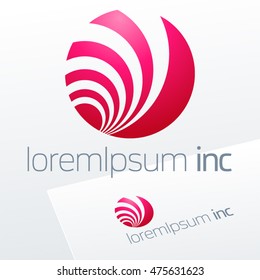 Abstract sign in sphere shape. Logo for Media, Fashion, Cosmetic, Beauty activity