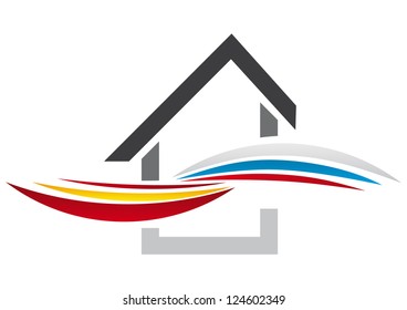 Abstract Sign template. Icons for any type of business.