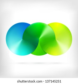 Abstract sign three merged circles logo  Infinity sign  Spectrum icon 